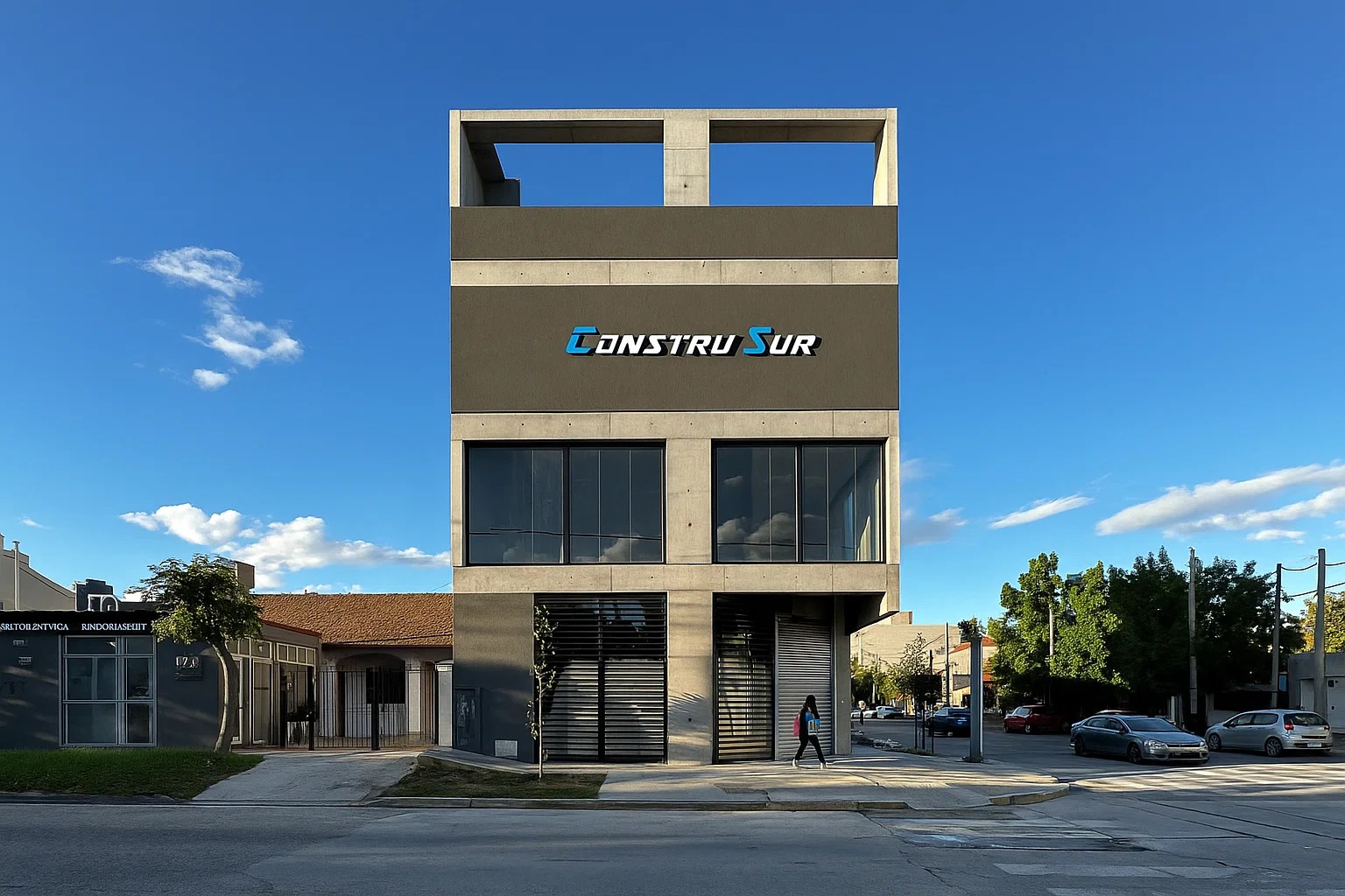 Frente completo sobre la calle, render del proyecto